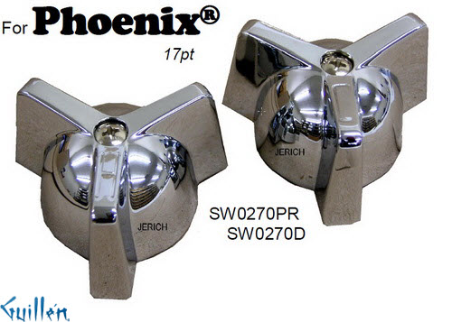 JER SW0270PR;;__ 17pt; knob w/ 3 prongs metal handle; in Chrome