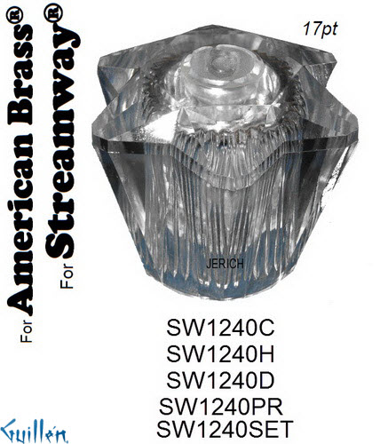 JER SW1240SET;;__ 17pt; knob acrylic handle; in Chrome
