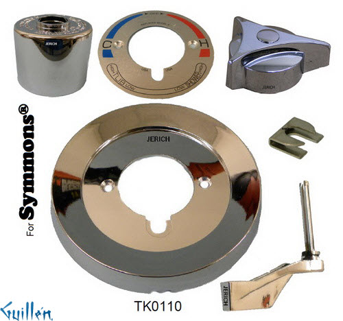 JER TK0110;; Trim kit with 1 metal knob and 3 prong handle; in Chrome