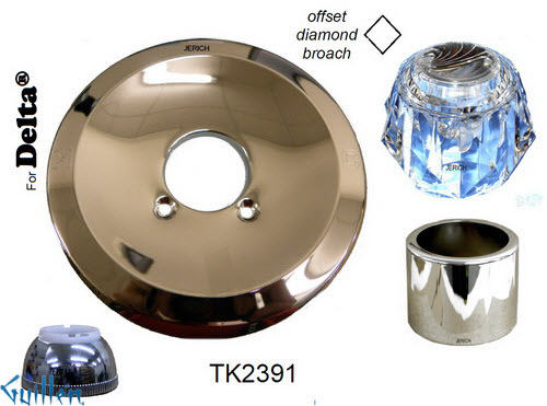 JER TK2391;; Trim kit with 1 acrylic knob handle; in Chrome