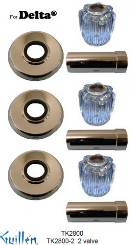 JER TK2800-2;; Trim kit with 2 acrylic knob handle; in Chrome