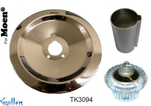 JER TK3094;; Trim kit with 1 acrylic knob handle; in Chrome