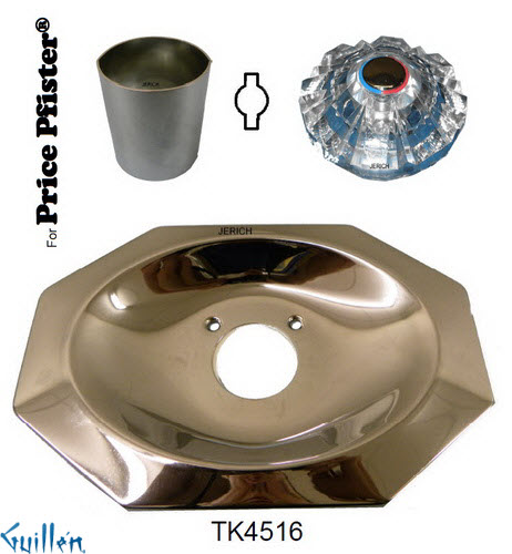 JER TK4516;; Trim kit with 1 acrylic knob handle; in Chrome