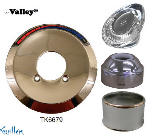 JER TK6679;; Trim kit with 1 acrylic knob handle; in Chrome