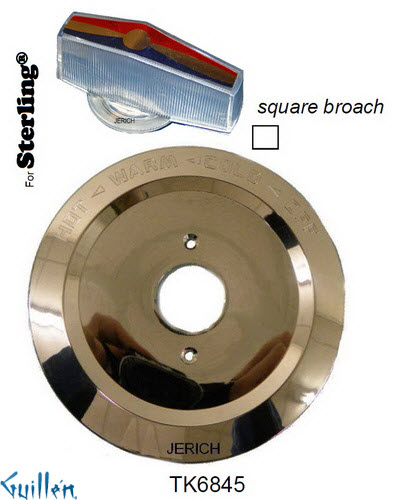 JER TK6845;; Trim kit with 1 acrylic knob handle; in Chrome