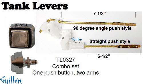 JER TL0327;;__ ; toilet push trip lever combo set; in Chrome
