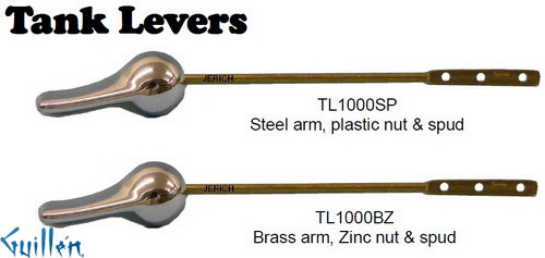 JER TL1000SP;;__ ; toilet trip lever steel arm; in Chrome
