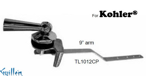 JER TL1012CP;;__ ; toilet trip lever bent arm 9in; in Chrome