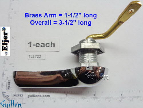 JER TL2722CP;;__ ; toilet trip lever short arm 3-1/2in; 1-1/2in; in Chrome