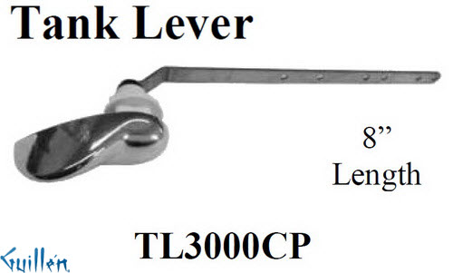 JER TL3000CP;;__ ; toilet trip lever 8in arm; in Chrome