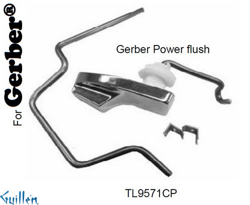 JER TL9571CP;;__ ; toilet power flush trip lever; in Chrome