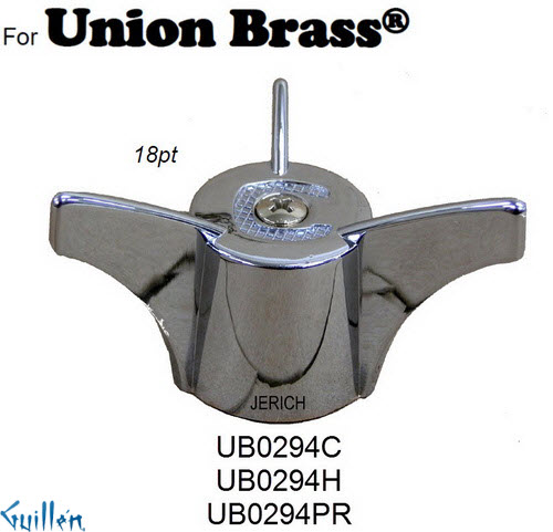 JER UB0294PR;;__ 18pt; knob w/ 3 prongs metal handle; in Chrome