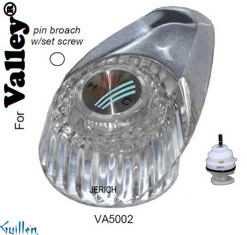 JER VA5002;;__ Pin; knob acrylic handle; in Chrome