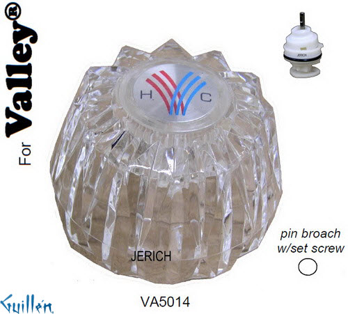 JER VA5014;;__ Pin; knob acrylic handle; in Chrome