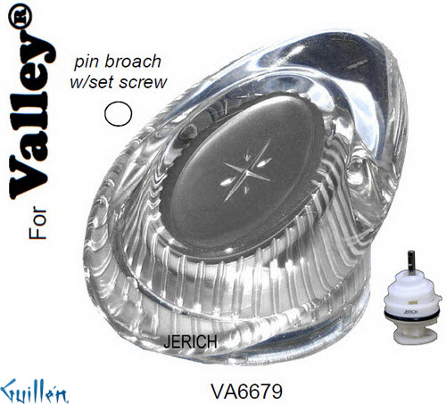 JER VA6679;;__ Pin; knob acrylic handle; in Chrome