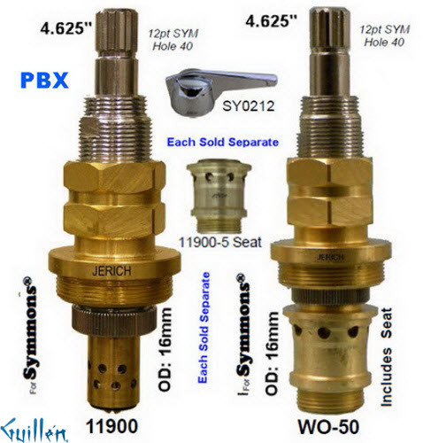 JER WO-50;;__ 4-5/8in 12pt; Single lever cartridge; in Unfinish