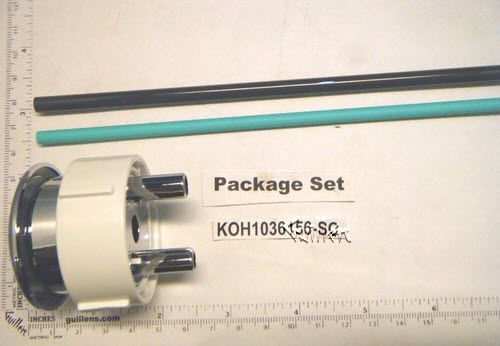 Kohler 1036156-SC; ; button & rod assembly kit; in Satin Chrome with Polished Chrome Accents ; ;   Replaces 1004140; 1035417-CP; 1036156-CP; 1095688-SC
