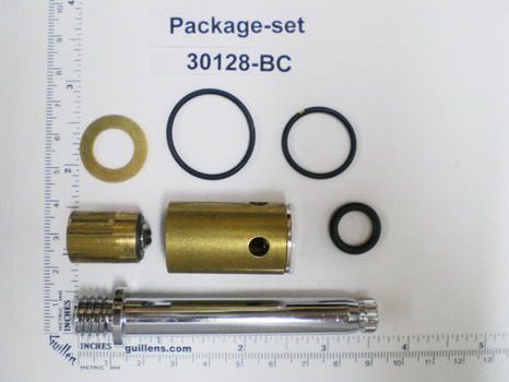 Kohler 30128-BC;;__ 4-1/4in 19pt; Piston stem valvet hot cw close w/ brass plunger; in Bright Chrome; Replaces 23028-BC; 23028-RP; 42267-BC; 42313-BC; 42319-BC; for Cold use 30127-BC