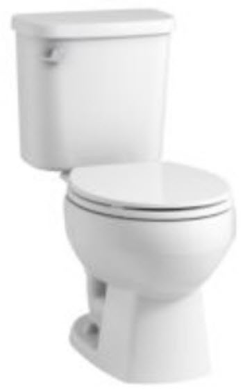 Sterling 403080; Windham; het high-efficiency 1.28 gpf two-piece toilet pb round front