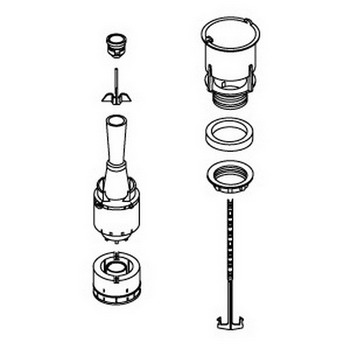 Kohler 500176-CP;; flush valve 1.6 gpf with push top flush push button; in Polished Chrome