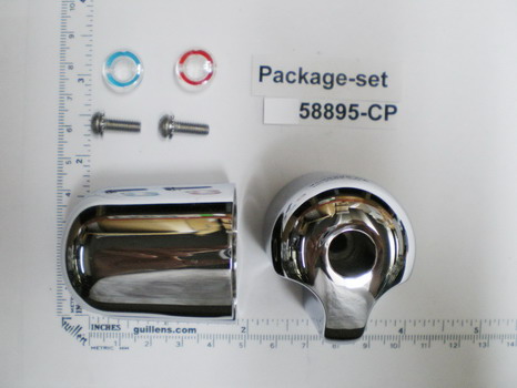 Kohler 58895-CP; ; handle kit, pair; in Chrome ; ;   Replaces 20767-CP; 20768-CP; 20954-CP; 20955-CP; 20956-CP; 20957-CP; 30013-CP; 30028-CP