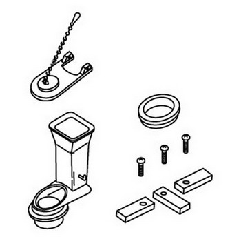 Kohler 84216; ; flush valve kit, clamp; in Unfinish ; ;   Replaces 30682; 42375; 42454; 83624; 42455; 84215