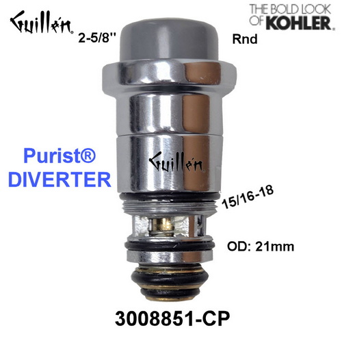 Kohler 3008851-CP;;__ 2-5/8in Rnd; Diverter cartridge for KT97328-4; in Chrome