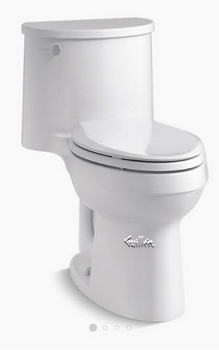 Kohler K-3946-0; Adair; comfort height one piece eb elongated 1.28 gpf toilet; in White