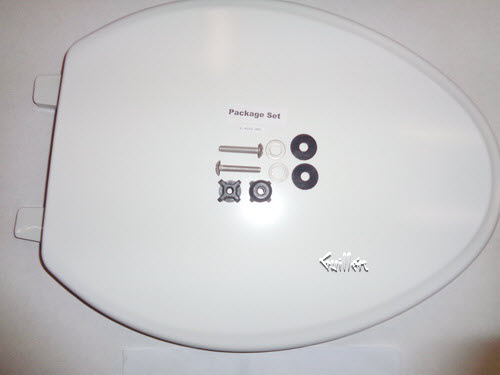 Kohler K-4694-HW1; Ridgewood; elongated closed-front toilet seats; in Honed White; Discontinued Product