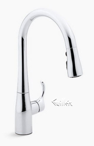 Kohler K-597-CP; Simplice (R) pull-down secondary faucet; in Polished Chrome