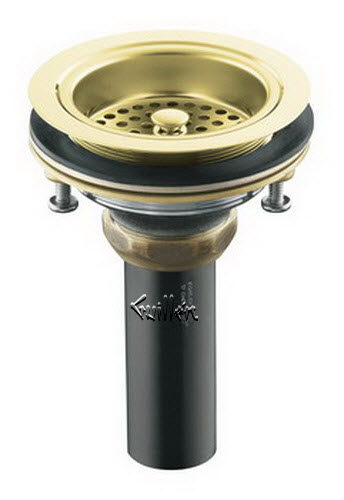 Kohler K-8801-PB; Duostrainer (R) sink strainer with tailpiece; in Vibrant Polished Brass