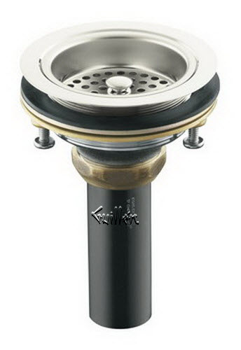 Kohler K-8801-SN; Duostrainer (R) sink strainer with tailpiece; in Vibrant Polished Nickel