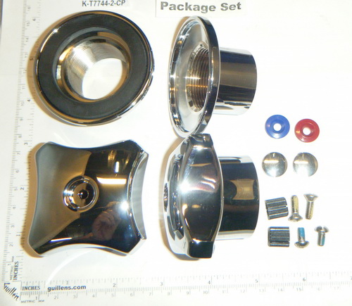 Kohler K-T7744-2-CP; Triton (R) two-handle wall-mount valve trim with standard handles valve not included; in Polished Chrome