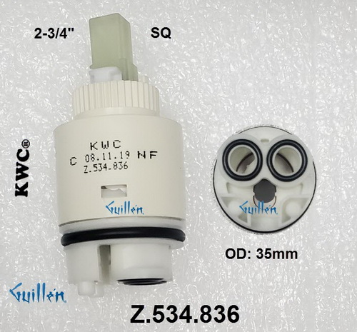 KWC Z.534.836; ; __2-3/4in SQ; single lever cartridge; in Unfinish