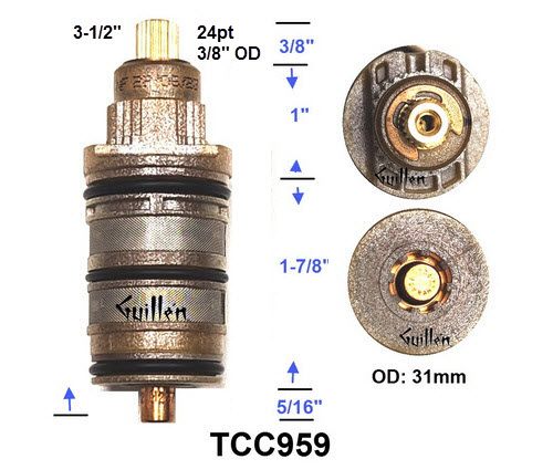 La Toscana TCC959;__ 3-1/2in 24pt; Thermostatic cartridge; in Unfinish