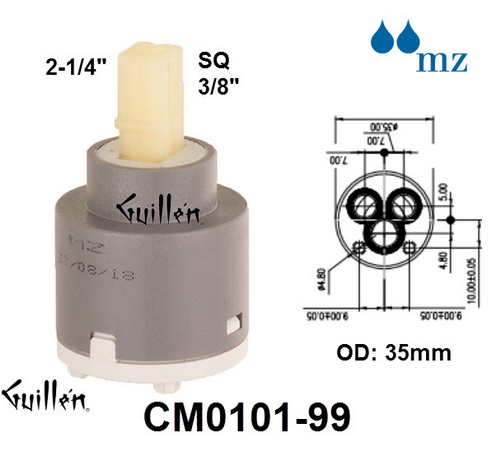 MZ CM0101-99;;__ 2-1/4in SQ; Single lever cartridge; in Unfinish