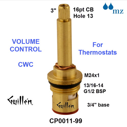 MZ CP0020-99;;__ 2-5/8in 20pt; Hot cwc; 1/4 turn brass ceramic cartridge volume control FOR 809572000; in Unfinish