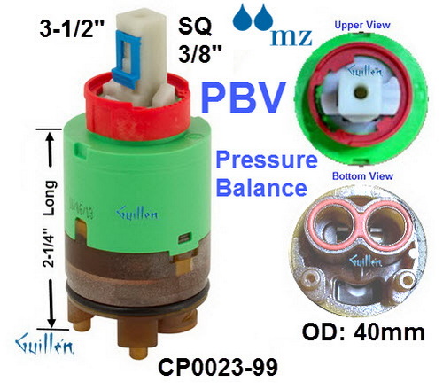 MZ CP0023-99;;__ 3-1/2in SQ; Pressure balance cartridge; in Unfinish