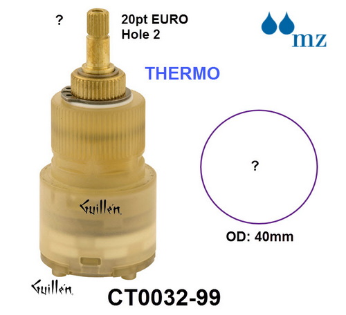 MZ CT0032-99;;__ UNK 20pt; Thermostatic Cartridge; in Unfinish