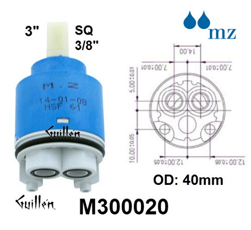 MZ M300020;;__ 3in SQ; Single lever cartridge; in Unfinish
