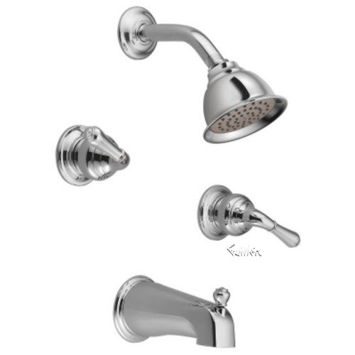 Tech 2594 Moen 2 handle standard valve and tub/shower trimChrome""