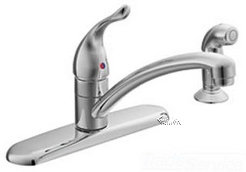 Tech 67433 Moen 1 handle kitchen with matching finish Protg side sprayChrome""