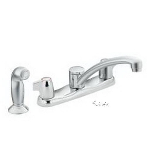 Tech 67911 Moen 2 handle kitchen with white Protege side spray repair replacement technical part breakdown