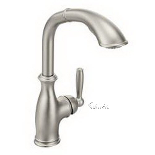 Moen 7285; Brantford; one-handle kitchen faucet high-arc pullout repair replacement technical part breakdown
