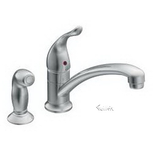 Tech 7437 Moen 1 handle kitchen faucet with matching finish Protg side spray repair replacement technical part breakdown