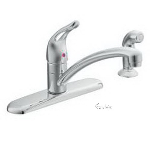 Tech 7460 Moen 1 handle kitchen faucet with matching finish Protg side spray repair replacement technical part breakdown