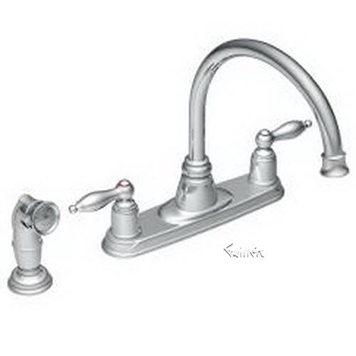 Tech 7905 Moen 2 handle kitchen faucet with matching finish side spray repair replacement technical part breakdown