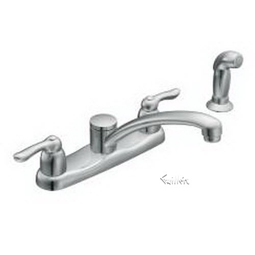 Tech 7907 Moen 2 handle kitchen faucet with matching finish Protg side spray