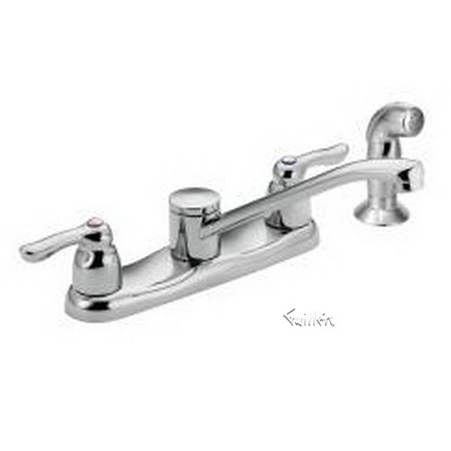 Tech 8791 Moen 2 handle kitchen faucet with black Protege side spray repair replacement technical part breakdown