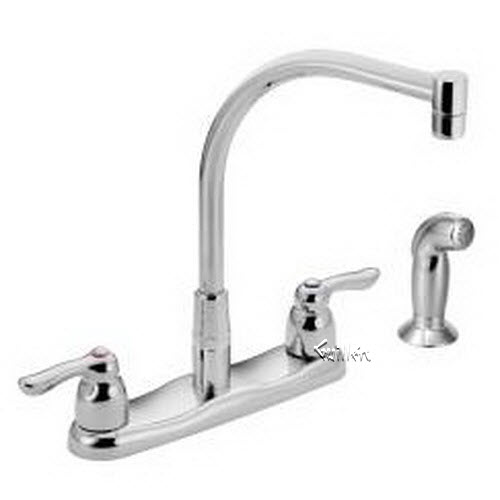 Tech 8792 Moen 2 handle kitchen faucet with black Protege side spray repair replacement technical part breakdown